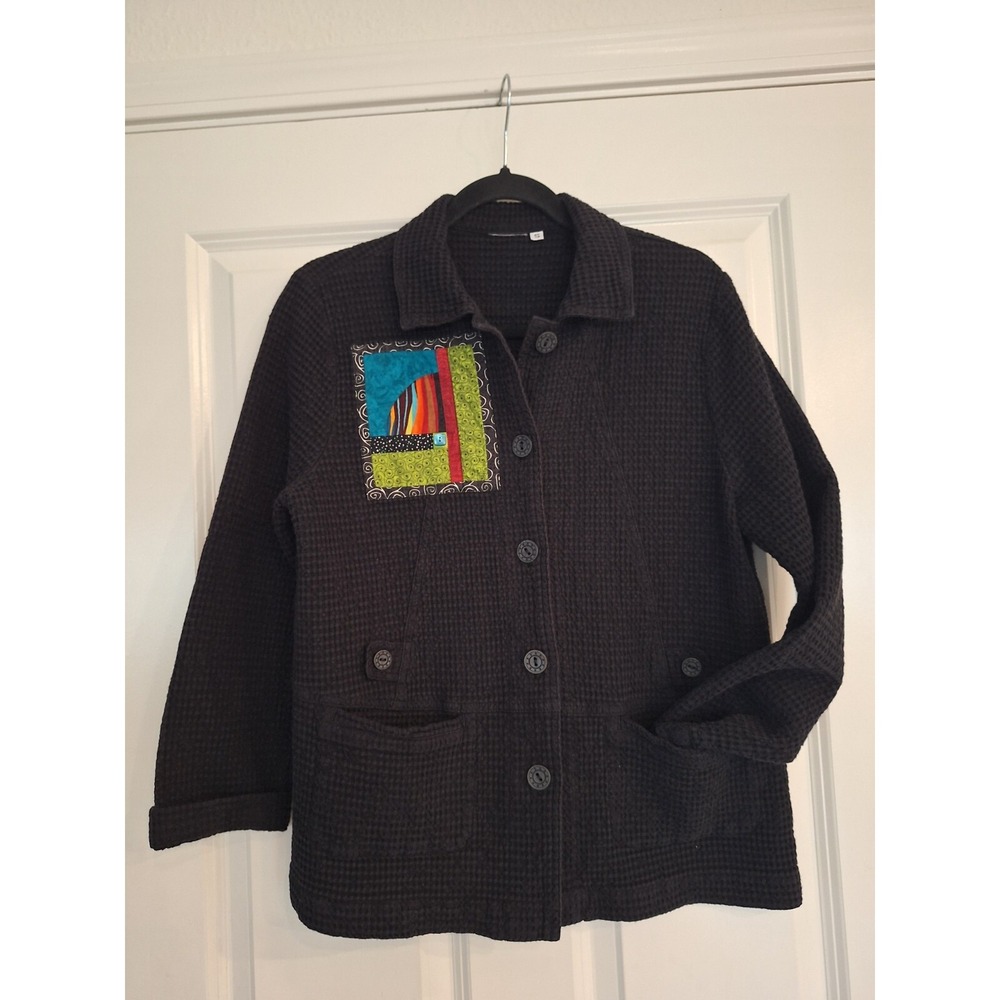 Back jacket with abstract cotton print size s